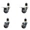 Service Caster 3'' Thermoplastic Rubber Swivel 1-7/8'' Expanding Stem Caster Set 2 Total Lock Brakes, 4PK SCC-EXTTL20S314-TPRB-2-S-2-178 - alternate 1